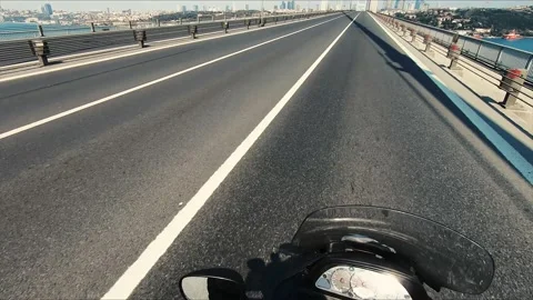 Empty roads and bridge passing highway patrol Stock Footage 176591995