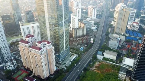 Empty Roads in Jakarta Early Morning Stock Footage