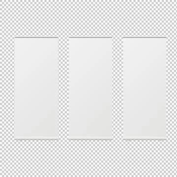 Empty Roll Up Banners Isolated Transparent Background Stock Illustration