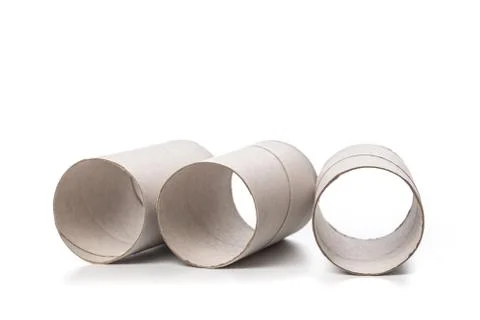 Empty roll of paper Isolated On White Background Stock Photos