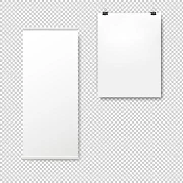 Empty Roll Up Set Banners Isolated Transparent Background Stock Illustration