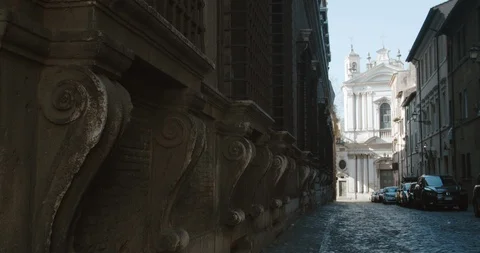 Empty Rome Italy - centro storico without tourists Covid19 Stock Footage 127671204