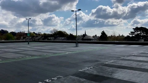 Empty Rooftop Car Park Tunbridge Wells. Stock Footage 153214630