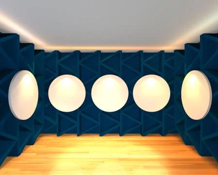 Empty room abstract blue gallery Stock Illustration