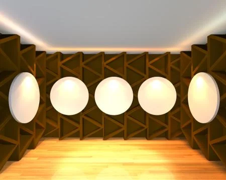 Empty room abstract brown gallery Stock Illustration