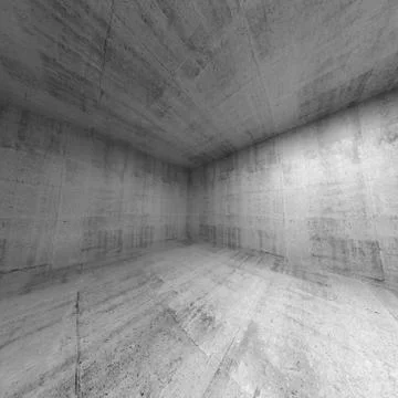 Empty room, abstract concrete 3d interior. Wide angle Stock Illustration