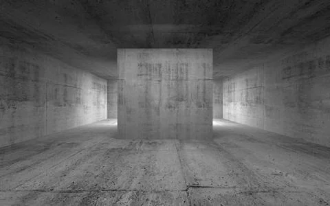 Empty room, abstract concrete interior. 3d render illustration Stock Illustration