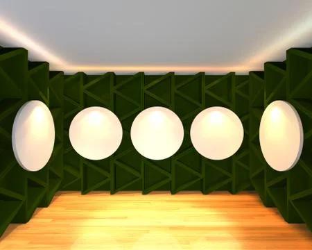 Empty room abstract green gallery Stock Illustration