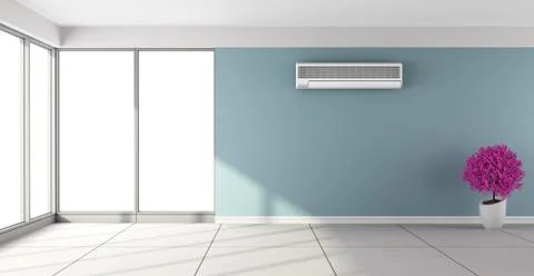 Empty room with air conditioner Stock Illustration