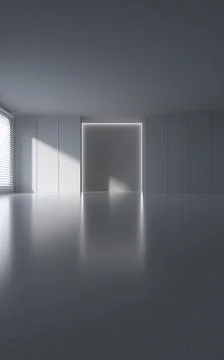 Empty room and blank wall, 3d rendering. Ilustración de archivo