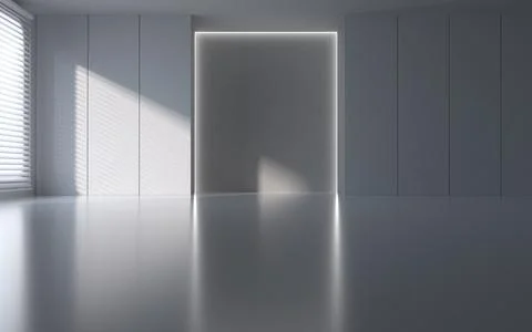 Empty room and blank wall, 3d rendering. Ilustración de archivo