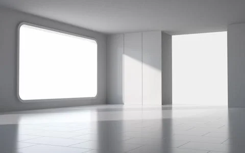 Empty room and blank wall, 3d rendering. Ilustración de archivo