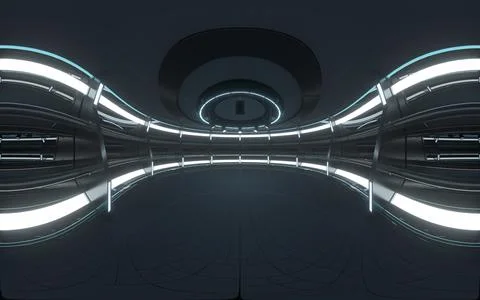 Empty room and spotlights, 3d rendering. Stock Illustration