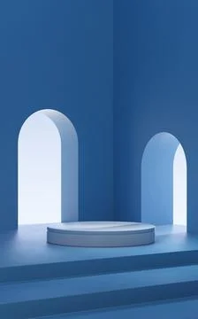 Empty room and stage, 3d rendering. Illustrazione stock
