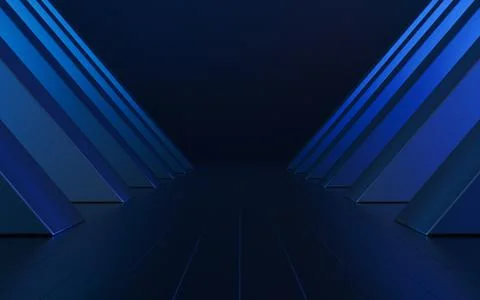 Empty room with black background, 3d rendering. Stock Illustration