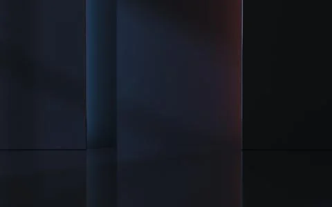 Empty room with black background, 3d rendering. Illustrazione stock