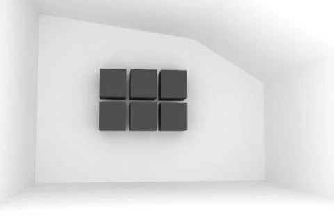 Empty room with black box Stock Illustration