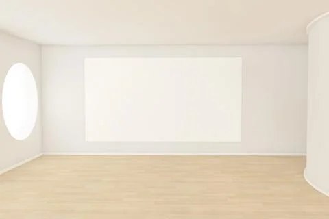 Empty room with a blank canvas Illustration