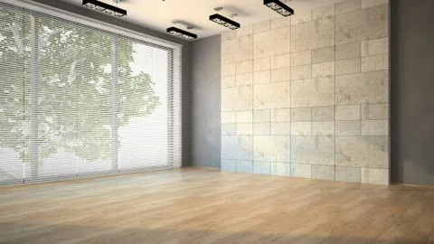 Empty room with blind Stock Illustration