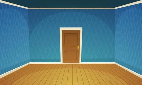 Empty Room / Blue Stock Illustration