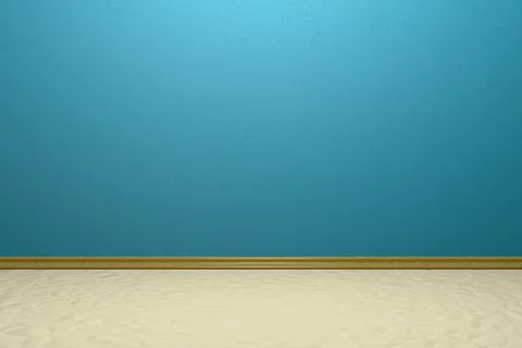 Empty room with blue wall Stock Illustration