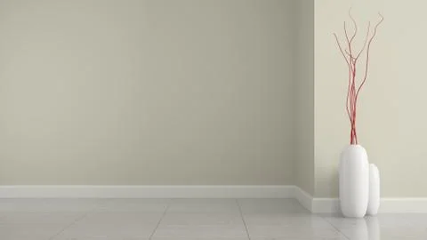 Empty room with branches dekor Stock Illustration