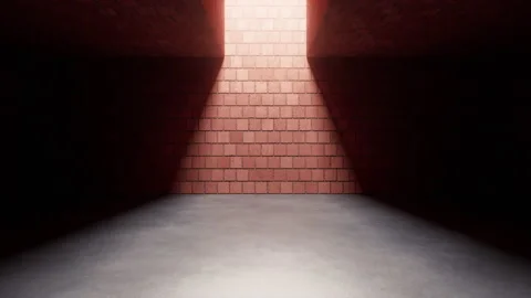Empty room with brick wall, 3d rendering. Stock Footage 172159067