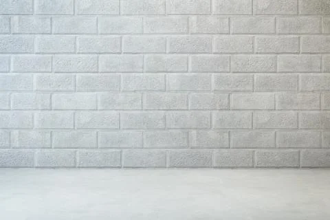 Empty room with brick wall and concrete floor Stock Illustration
