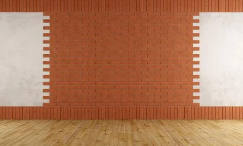 Empty room with brick wall Stock Illustration