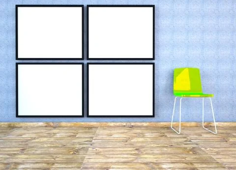 Empty room with a chair Stock Illustration