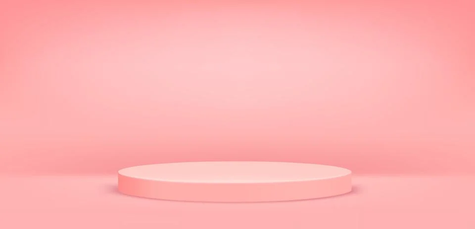 Empty room with circle podium. 3d vector product mockup Ilustração Stock