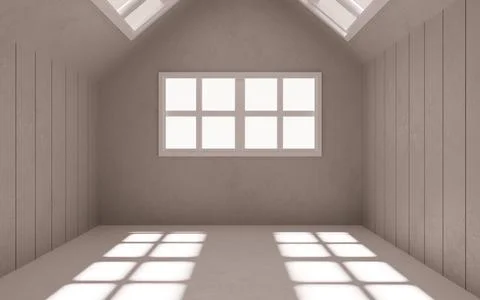 Empty room of concrete, 3d rendering. Stock Illustration
