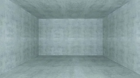 Empty room with concrete wall space 3D rendering Stock Illustration