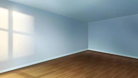 Empty room corner with window shadow on wall Stock Illustration