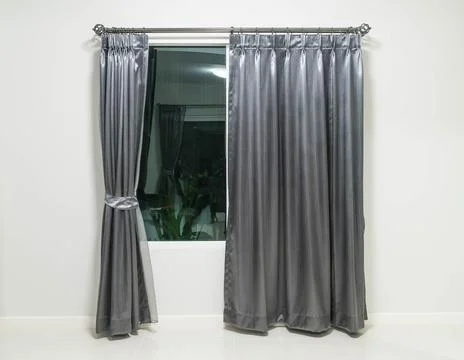 Empty room with curtains Stock Photos