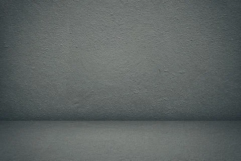 Empty room with dark textured concrete wall and floor. Stock Illustration
