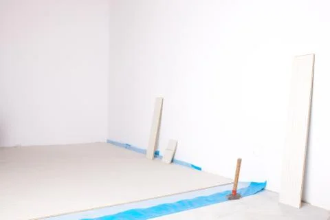 Empty room during renovation Stock Photos