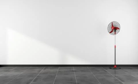 Empty room with fan Stock Illustration