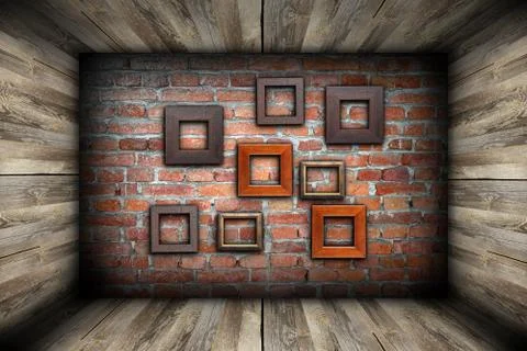 Empty room with frames Stock Illustration
