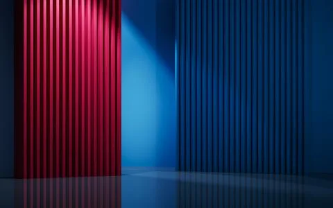 Empty room with geometric structure, 3d rendering. Stock Illustration