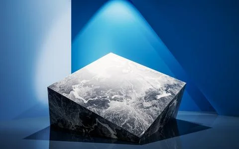 Empty room with geometric structure, 3d rendering. Stock Illustration