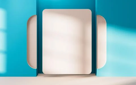 Empty room with geometry shapes, 3d rendering. Stock Photos