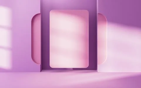 Empty room with geometry shapes, 3d rendering. Stock Photos