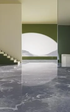 Empty room with geometry structure, 3d rendering. Ilustración de archivo