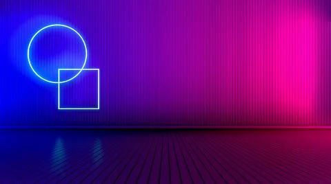 Empty room with glowing lines. Stock Illustration