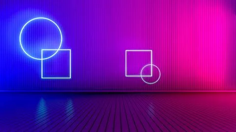 Empty room with glowing lines. Stock Illustration