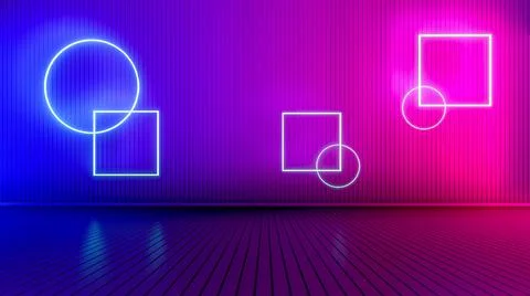 Empty room with glowing lines. Stock Illustration