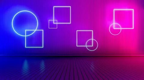 Empty room with glowing lines. Stock Illustration