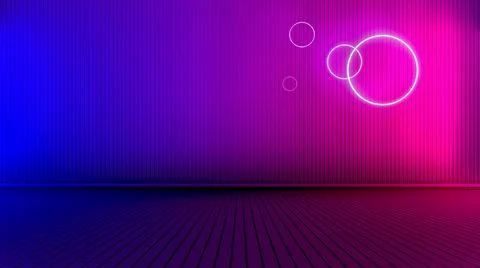 Empty room with glowing lines. Stock Illustration