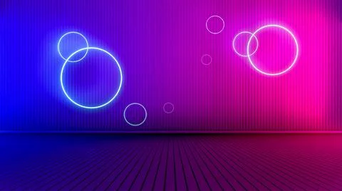 Empty room with glowing lines. Stock Illustration